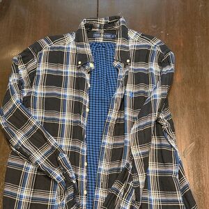 Ralph Lauren Black & Blue Plaid Lightweight Shirt Jacket